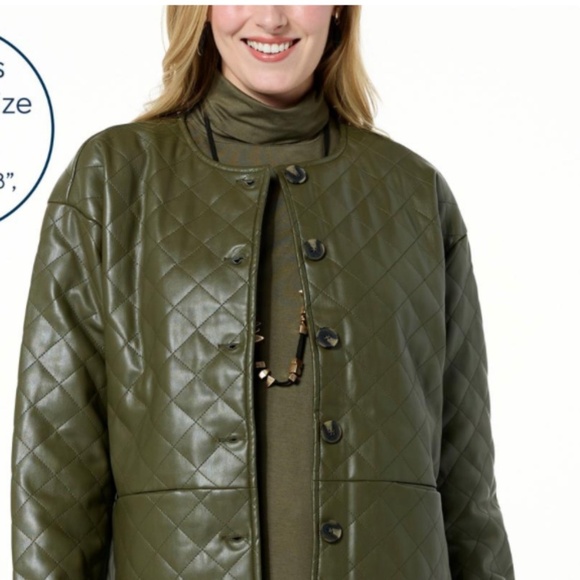 Wynne Collection Jackets & Blazers - Wynne Collection Faux Leather Jacket Size XL